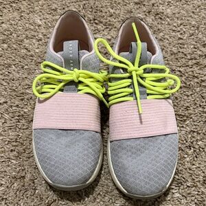 Under Armour Women’s Gray, Pink & Neon Yellow Slip-On Sneakers
